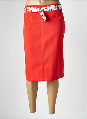 Jupe mi-longue taille à pinces rouge GREGORY PAT femme