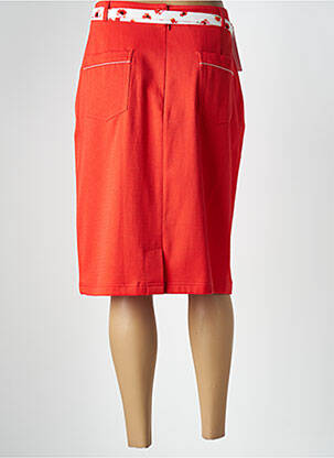 Jupe mi-longue stretch rouge GREGORY PAT femme