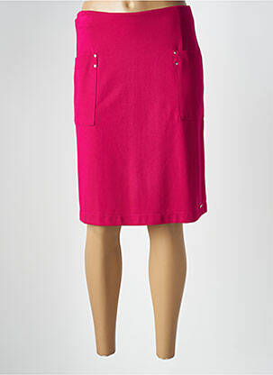 Jupe mi-longue stretch rose MALOKA femme