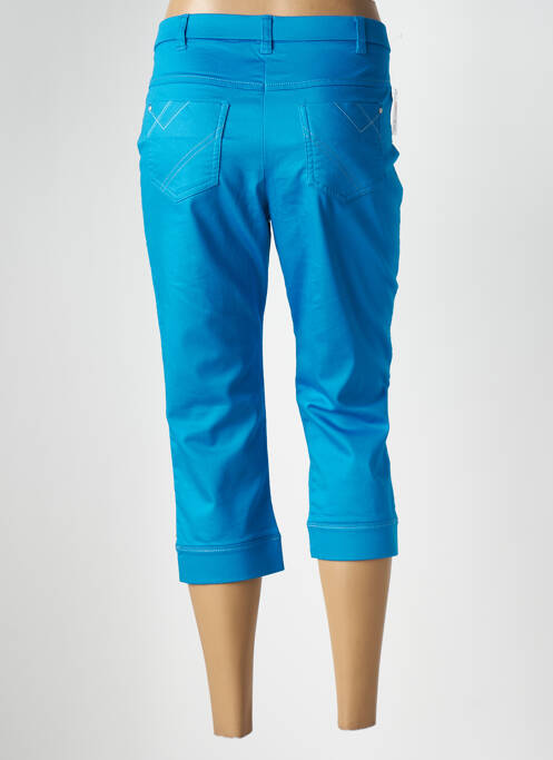Pantacourt stretch taille haute bleu CHRISTINE LAURE femme