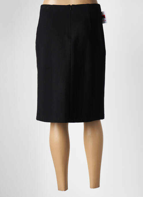 Jupe mi-longue taille à pinces noir CHRISTINE LAURE femme
