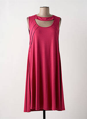 Robe mi-longue sans manche sans manche rose MALOKA femme