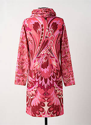 Robe mi-longue imprimé fleurs manches longues rose MALOKA femme