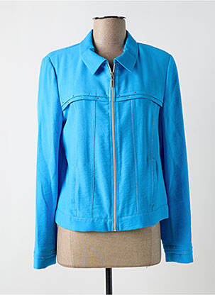 Veste casual epaulette bleu CHRISTINE LAURE femme