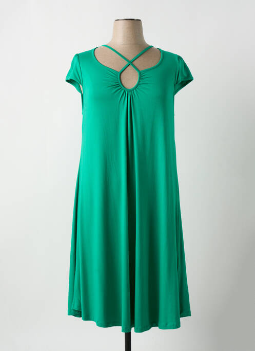 Robe mi-longue vert MALOKA pour femme