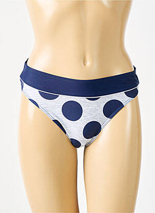 Bas de maillot de bain effet matière satinée culotte bleu ROSE POMME femme