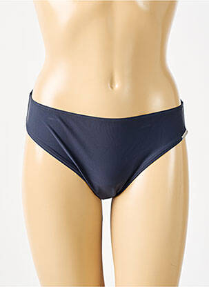 Bas de maillot de bain effet matière satinée culotte bleu fonce SUNMARIN femme