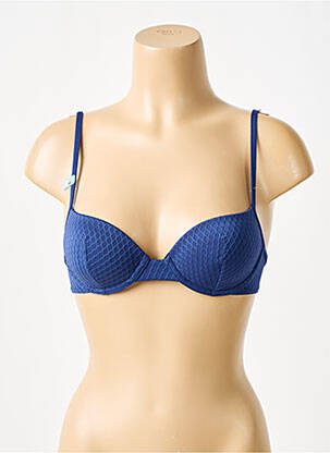 Haut de maillot de bain stretch haut soutien-gorge moulé bleu CHERRY BEACH femme