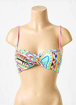 Haut de maillot de bain stretch haut soutien-gorge balconnet vert CHERRY BEACH femme