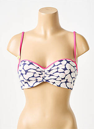 Haut de maillot de bain stretch haut soutien-gorge balconnet bleu CHERRY BEACH femme