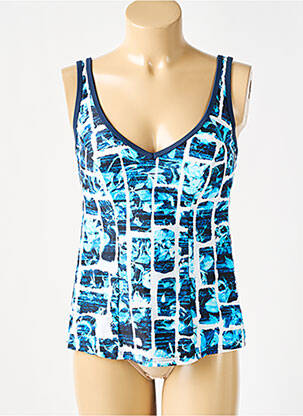 Haut de maillot de bain stretch haut soutien-gorge moulé bleu SUNMARIN femme
