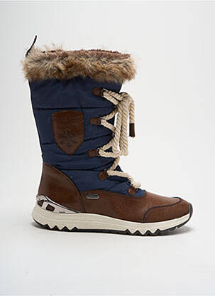 Bottines/boots fourrée talon plat jusqu'à 3cm bleu MARCO TOZZI femme