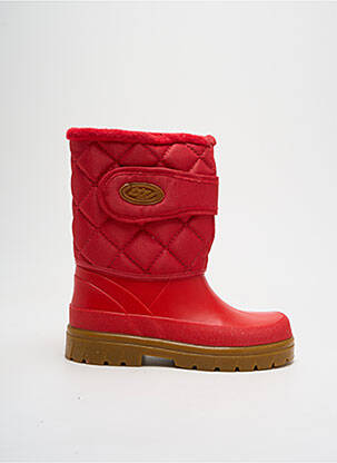 Bottines/boots tissage satiné talon bas rouge TTY enfant