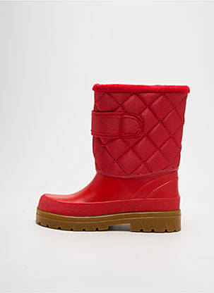 Bottines/boots tissage satiné talon bas rouge TTY enfant