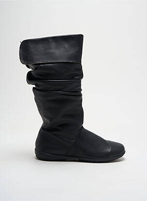 Bottes tissage satiné bout rond noir BELLAMY fille