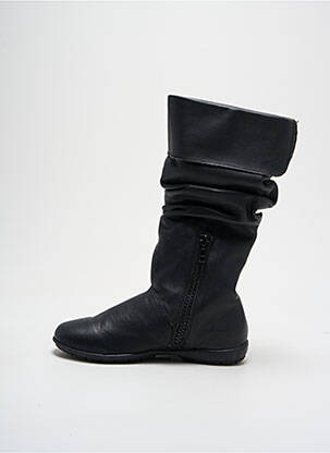 Bottes tissage satiné bout rond noir BELLAMY fille