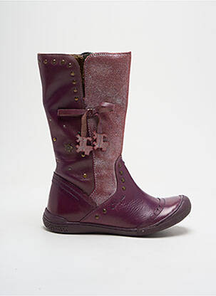 Bottes tissage satiné bout rond violet CHIPIE fille