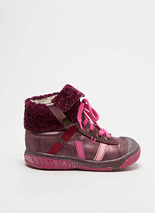 Baskets matière lisse bout rond violet BABYBOTTE fille