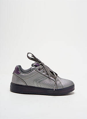 Chaussures Geox Fille Gris Métallique Taille 1.5 UK - Bretelles Réglables, Occasion