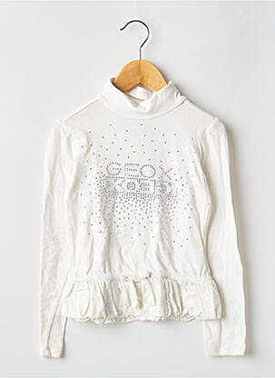 T-shirt coupe cintrée manches longues blanc GEOX fille