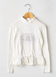 T-shirt coupe cintrée manches longues blanc GEOX fille