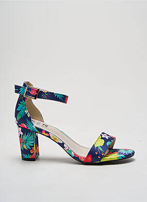 Sandales/nu pieds matière lisse talon de 4 à 6cm bleu ELUE PAR NOUS femme