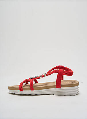 Sandales/nu pieds bout ouvert talon de 4 à 6cm rouge ELUE PAR NOUS femme