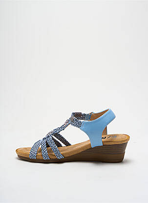 Sandales/nu pieds matière lisse talon de 4 à 6cm bleu ELUE PAR NOUS femme