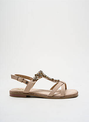 Sandales/nu pieds chiquet talon plat jusqu'à 3cm beige XTI femme