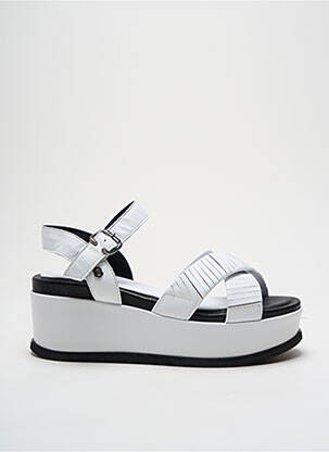 Sandales/nu pieds matière lisse talon de 4 à 6cm blanc CARMELA femme