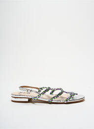 Sandales/nu pieds chiquet talon plat jusqu'à 3cm argent ELUE PAR NOUS femme