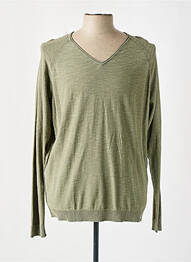 Pull col v manches longues vert ELORA homme