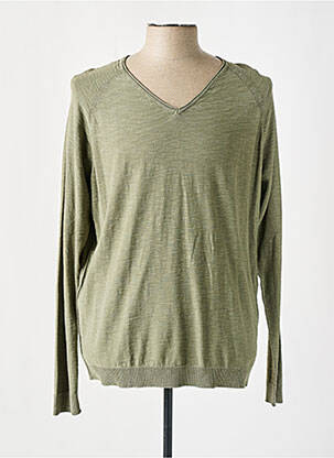 Pull col v manches longues vert ELORA homme
