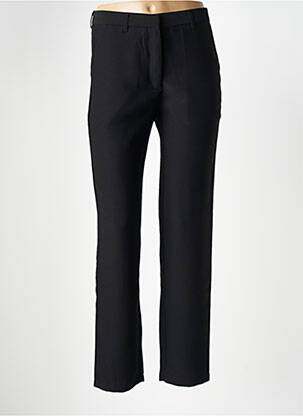 Pantalon droit fermeture zippée sous rabat boutonné taille normale noir LA PETITE ETOILE femme