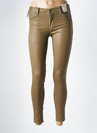 Pantalon 7/8 stretch taille normale vert REIKO femme