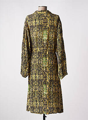 Robe mi-longue coupe fluide manches longues vert MKT STUDIO femme