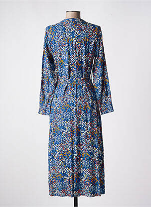 Robe mi-longue imprimé fleurs manches longues bleu WHITE STUFF femme
