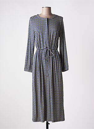 Robe mi-longue manches longues manches longues bleu WHITE STUFF femme