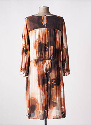 Robe mi-longue coupe fluide manches longues orange MOS MOSH femme