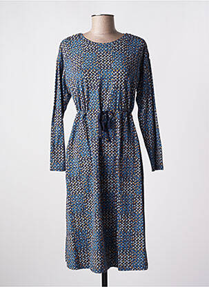 Robe mi-longue imprimé fantaisie manches longues bleu WHITE STUFF femme