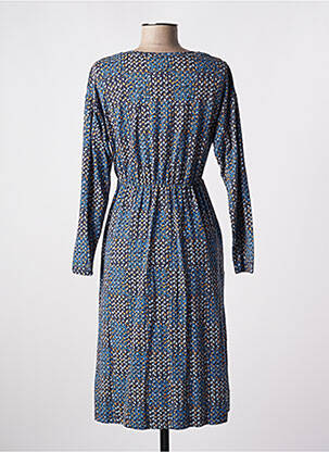 Robe mi-longue imprimé fantaisie manches longues bleu WHITE STUFF femme