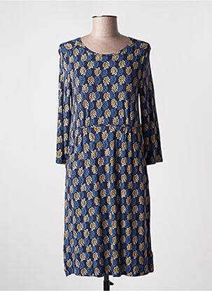Robe mi-longue imprimé fantaisie manches longues bleu WHITE STUFF femme