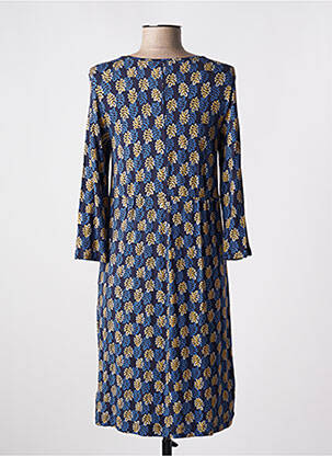 Robe mi-longue imprimé fantaisie manches longues bleu WHITE STUFF femme