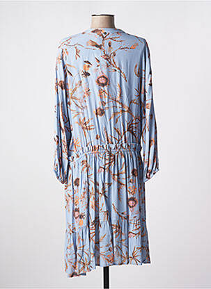 Robe mi-longue imprimé fleurs manches longues bleu MOS MOSH femme