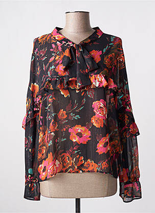 Blouse légère et transparente manches longues noir AMENAPIH femme