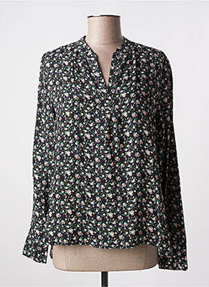 Blouse imprimé fleurs manches longues noir FIVE femme