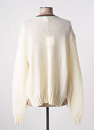 Gilet manches longues col rond beige FIVE femme