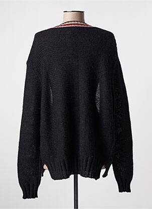 Gilet manches longues col rond noir FIVE femme