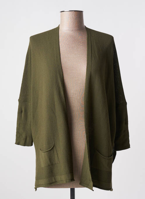Gilet manches longues vert LA FEE MARABOUTEE pour femme