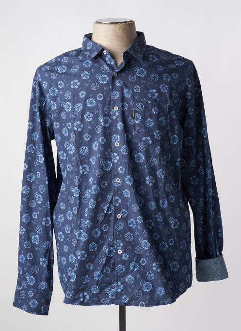 Chemise manches longues bleu JEZEQUEL pour homme